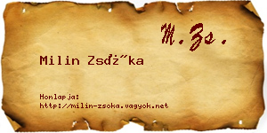 Milin Zsóka névjegykártya